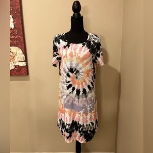 Nylon Apparel Funky Tie Dye T-Shirt Dress, size M